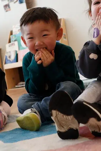 Pre-toddler exploring at Park View Academy in Jersey City